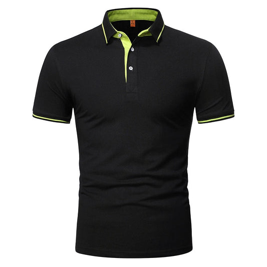 sanyamk New Summer High Quality Men Polo Shirts Casual Business Social Short Sleeve Mens Shirts Stand Collar Comfortable Polo Shirt Men