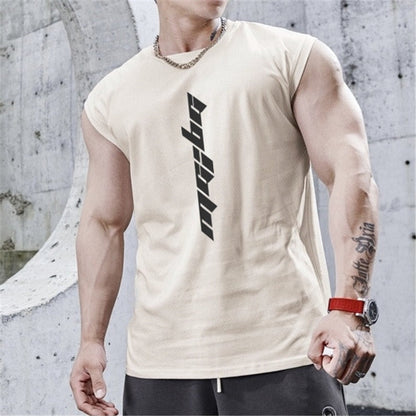 sanyamk 2022  New Gyms Tank Top Summer Brand Sleeveless Shirt Sports Fitness Tank Top Men printing bodybuilding undershirt Running vest