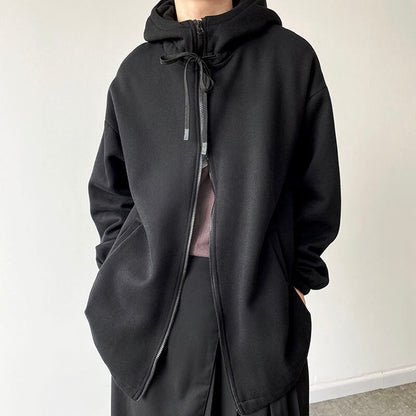 Bonsir Men Japanese Harajuku Streetwear Diablo Thick Hooded Sweatshirt Cardigan Jacket Man Women Oversize Loose Hip Hop Hoodie Coat Top