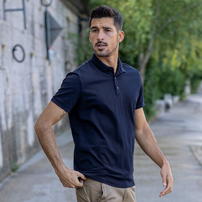 sanyamk 2022 New Fashion Clothing Solid Colour Men's polo shirt short sleeves Lapels High Quality  Slim Summer Top Plus Size 6498