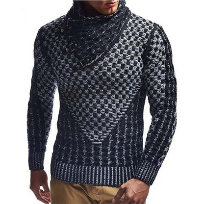 Bonsir Men's Sweater Autumn Winter New Casual Turtleneck Men Sweaters Full Sleeve Oversized Sweater Men Slim Fit Knitted Pullover Men