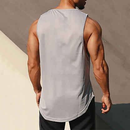 sanyamk Tank Top Men Mesh Quick Dry Bodybuilding Sleeveless Shirt Fitness Singlets Basketball Sportswear Muscle Vest Summer Clothing