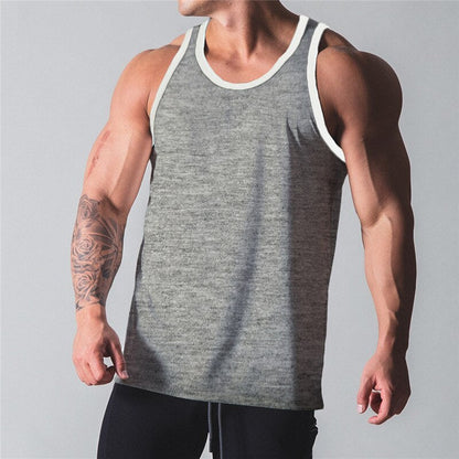 sanyamk 2022 Summer Bodybuilding Tank Tops Gym Workout Fitness Sleeveless shirt quick-drying Running Tank Tops Male  Clothes Sports Vest