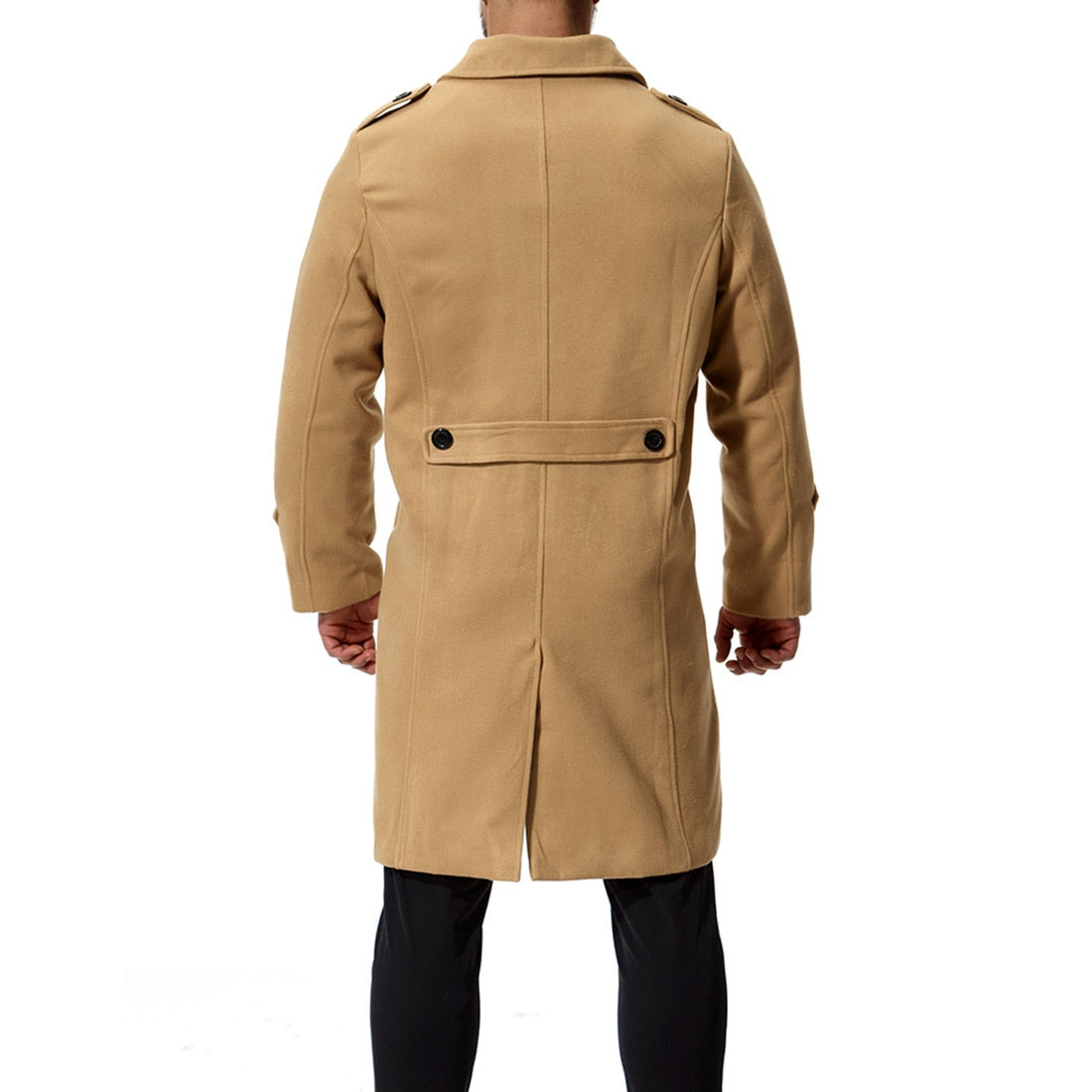 Bonsir Autumn And Winter New Men's Coat Wool Long Single Breasted Solid Color Wool Windbreaker Coat Jacket