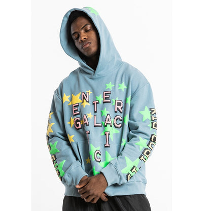 Bonsir Five Star Letter Print Luminous Stranger Things Hoodies Men and Women Hanrajuku Stretwear Oversize Sweatshirt Hip Hop Hoody