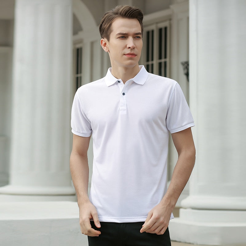 sanyamk Men 2022 Summer Brand New Business Casual Style Polo Shirts Men Short Sleeve Fashion Slim Solid Color Polo Shirt Tee Shirt Men