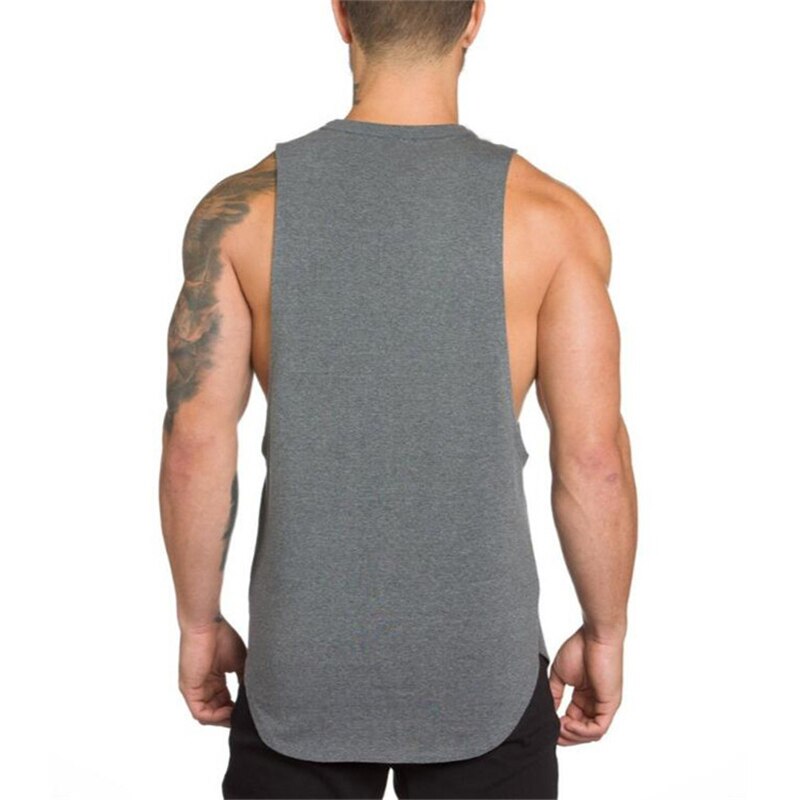 sanyamk Running shirt Gym Vest Tank Top Fitness Clothing Bodybuilding Mens Cotton Sleeveless T shirt Muscle Stringer tanktop