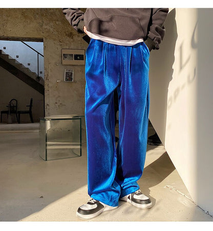 sanyamk Men Velvet Thicken Loose Casual Vintage Korean Fashion Straight Pant Man Women Streetwear Hip Hop Trousers Autumn Winter Pants