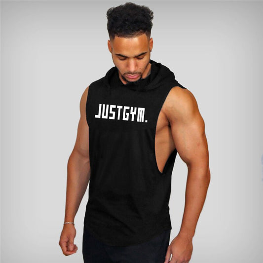 sanyamk Running Vest Hooded Gym Clothing Men Cotton Bodybuilding Stringer Hoodie Sweatshirts Fitness Tank Top Men Sleeveless Vest Shirt