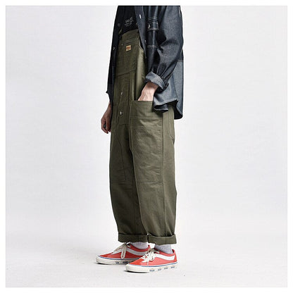 Bonsir Male Japan Harajuku Streetwear Hip Hop Jumpsuit Bib Trousers Overalls Men Women Couple Loose Casual Wide Leg Cargo Pants