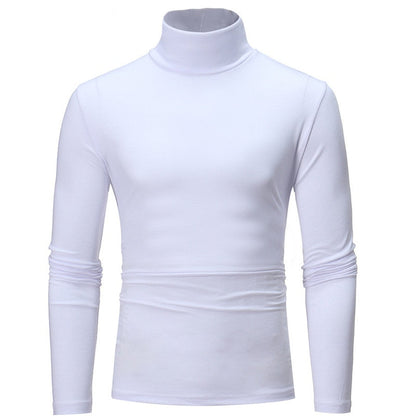 sanyamk Turtleneck For Men Solid Color Slim Elastic Thin Pullover Spring Autumn Underwear Turtleneck Men Knitting Blouse Base Tshirt Top