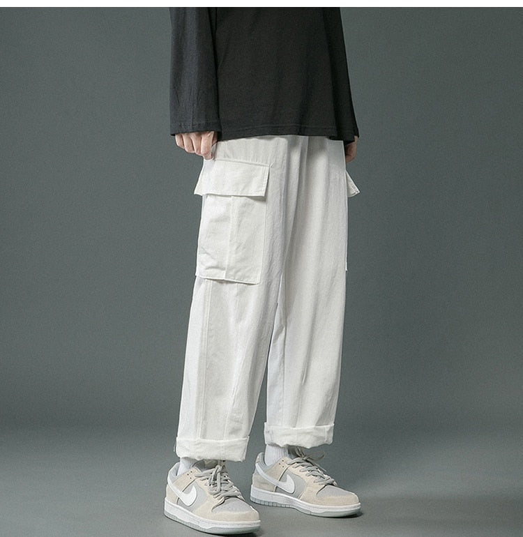 Bonsir Cargo Pants Men Women Hip Hop Streetwear Straight Pant Fashion Trousers Neutral Multi-Pockets Casual Joggers Sweatpants