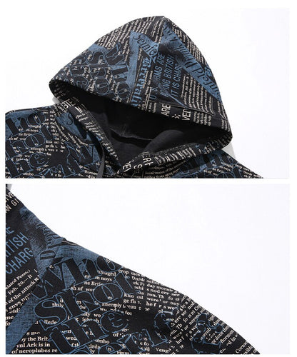 Bonsir Spring Autumn Men's Printed Hoodies Loose Oversize Sweatshirts Streetwear  Hip Hop Fashion Pullover for Male 8XL