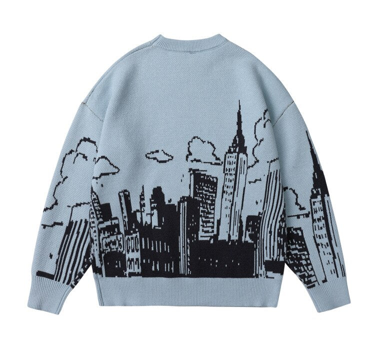 Bonsir Cartoon Youth Sweater Cute Fighting Dinosaurs Printing Autumn Winter Warm Comfortable Round Neck Pullovers Men Knitwear Coats