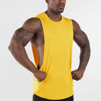 sanyamk Blank Gym Tank Top Men Fitness Clothing Mens Open Side Bodybuilding Tank Tops Summer Workout Sleeveless Vest Shirts Plus Size