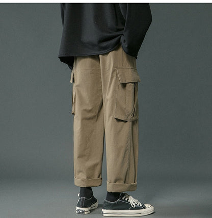 Bonsir Cargo Pants Men Women Hip Hop Streetwear Straight Pant Fashion Trousers Neutral Multi-Pockets Casual Joggers Sweatpants