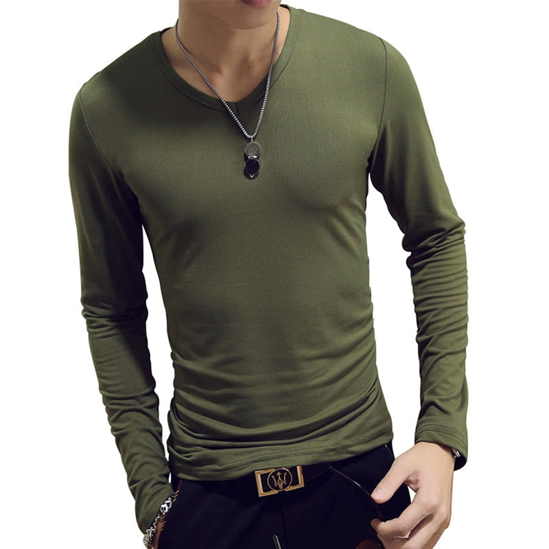 sanyamk Turtleneck For Men Solid Color Slim Elastic Thin Pullover Spring Autumn Underwear Turtleneck Men Knitting Blouse Base Tshirt Top