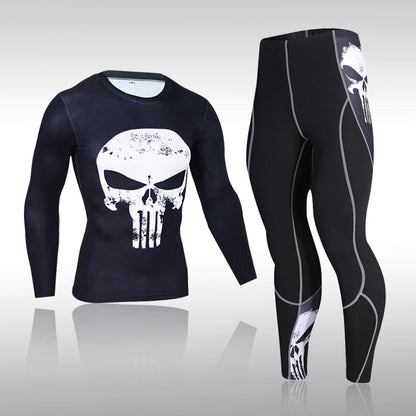 sanyamk Gym New Men&#39;s Compression Set Running Tights Workout Fitness Training Tracksuit Long Sleeves Shirts Sports Suits Rashgard Kit