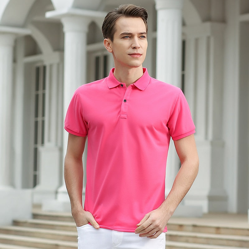 sanyamk Men 2022 Summer Brand New Business Casual Style Polo Shirts Men Short Sleeve Fashion Slim Solid Color Polo Shirt Tee Shirt Men