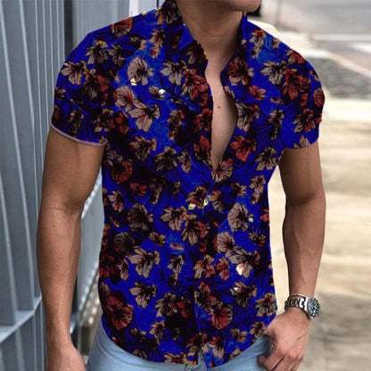 sanyamk trendy mens fashion mens summer outfits dope outfits mens street style mens spring fashion Vintage Floral Print Beach Shirts Casual Men Button Turn-down Collar Shirt Summer Short Sleeve Tops Mens Fashion Streetwear