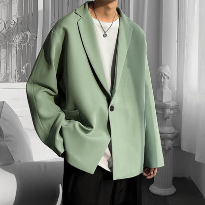 sanyamk 5 Colors Korean-style Men Casual Blazers Male One Button Suit Jackets Daily Business Streetwear All-match Simple Suit-tops