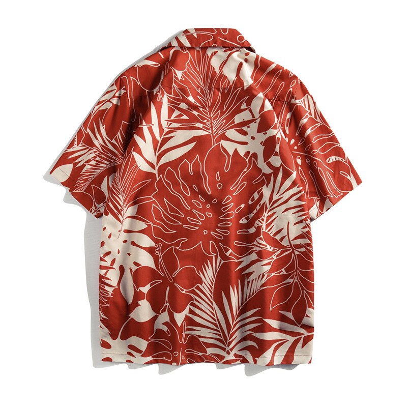 Bonsir Summer Hawaiian Shirt Literature Art Men Lapel Casual Digital Printing Loose Short Sleeves Streetwear Fashion Vacation Tops