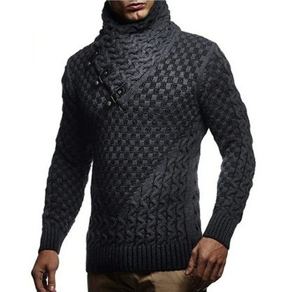 Bonsir Men's Sweater Autumn Winter New Casual Turtleneck Men Sweaters Full Sleeve Oversized Sweater Men Slim Fit Knitted Pullover Men