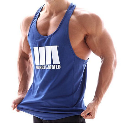 sanyamk Men Bodybuilding Tank Tops Gym Workout Fitness quick-drying Sleeveless shirt Running Vest Male Summer Brand sports Tank Tops