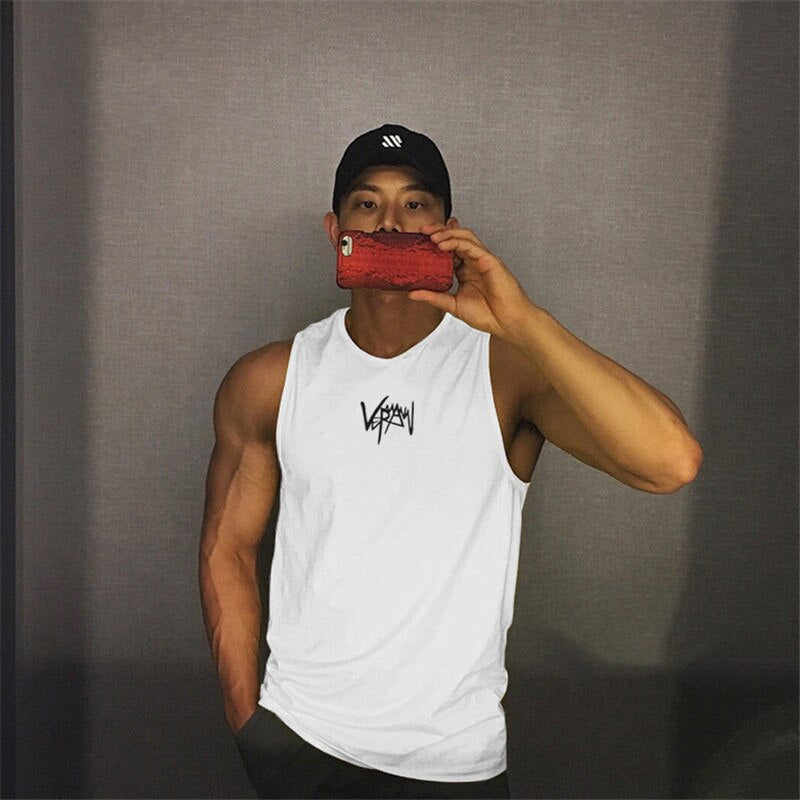 sanyamk quick-dry gyms Tank top Fitness bodybuilding sleeveless shirt Male mesh breathable Sports vest men Undershirt Gyms Running vest