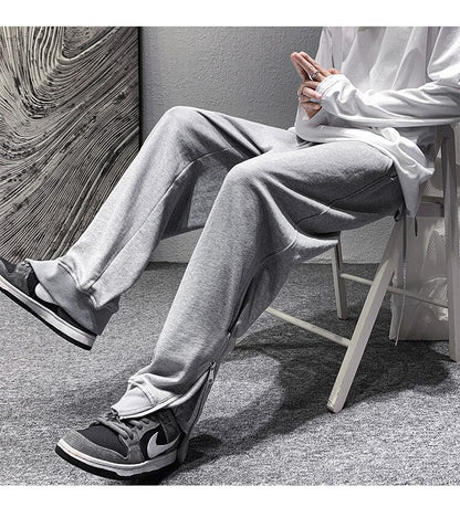 Bonsir Autumn Cotton Sweatpants Men's Fashion Black/Gray/Green Casual Pants Men Streetwear Loose Hip-hop Straight Pants Mens Trousers