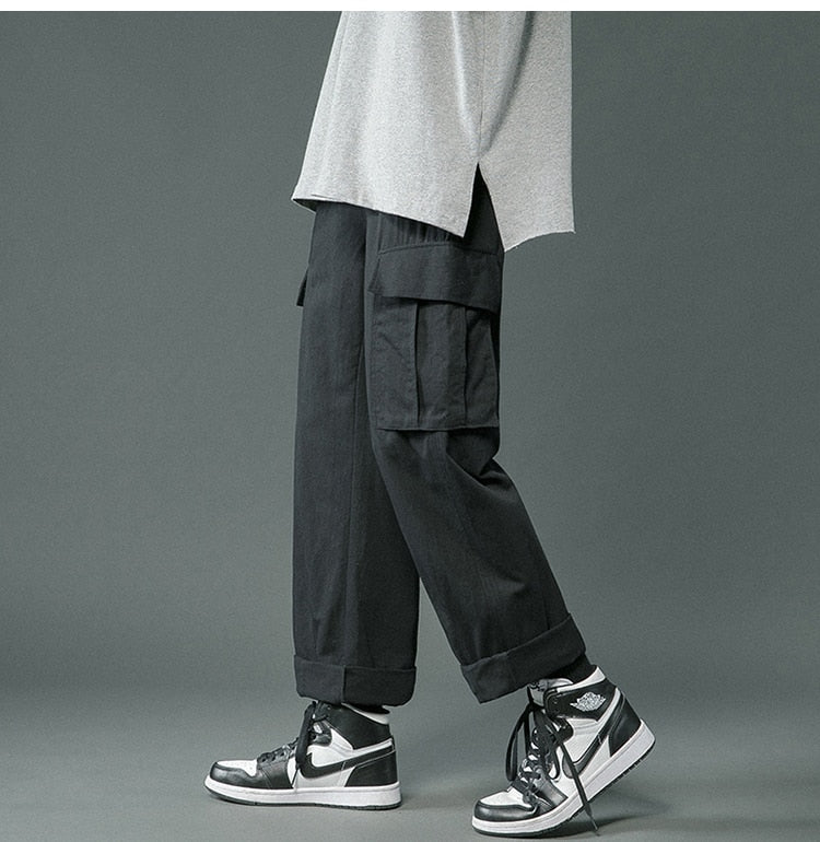 Bonsir Cargo Pants Men Women Hip Hop Streetwear Straight Pant Fashion Trousers Neutral Multi-Pockets Casual Joggers Sweatpants