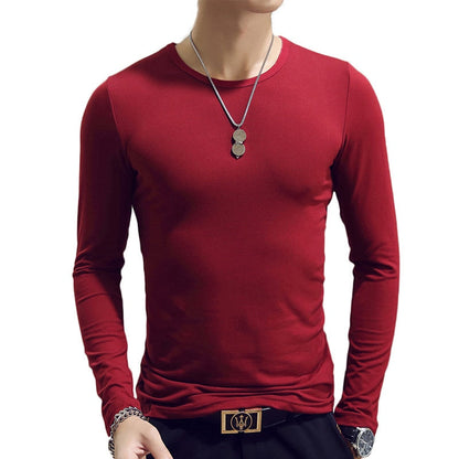 sanyamk Turtleneck For Men Solid Color Slim Elastic Thin Pullover Spring Autumn Underwear Turtleneck Men Knitting Blouse Base Tshirt Top