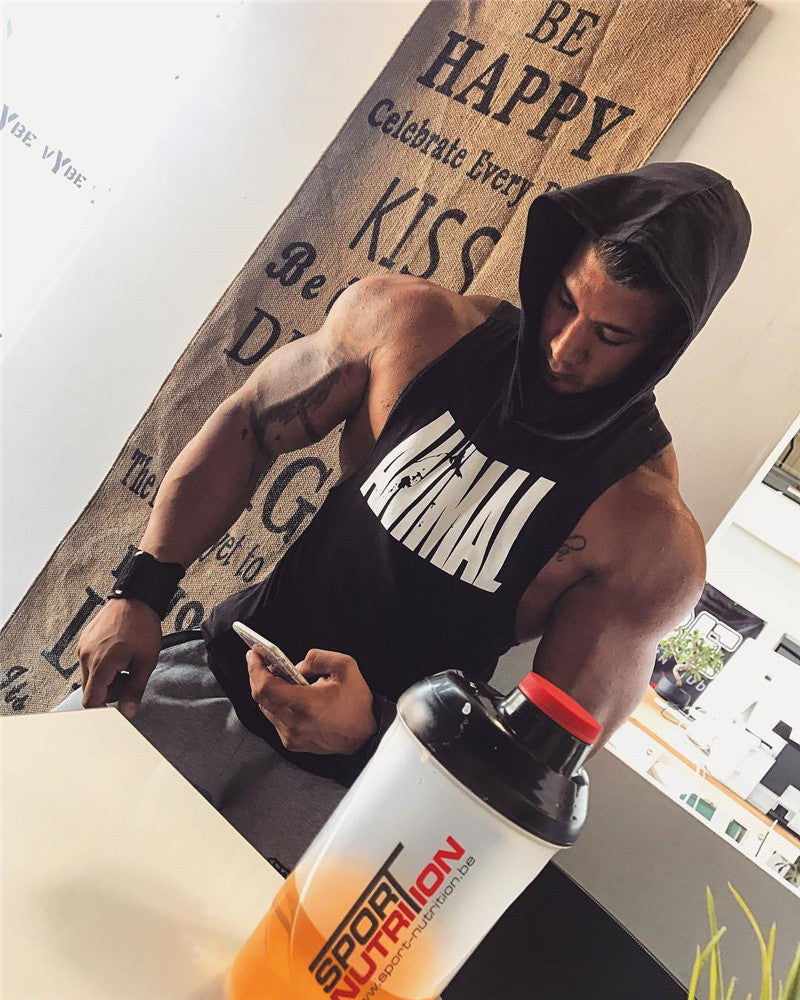 sanyamk 2022 New Male Summer sports Vest hooded Bodybuilding Tank Tops Gym Workout Fitness Cotton Sleeveless shirt men undershirt Vest