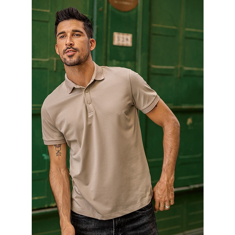 sanyamk 2022 New Fashion Clothing Solid Colour Men's polo shirt short sleeves Lapels High Quality  Slim Summer Top Plus Size 6498