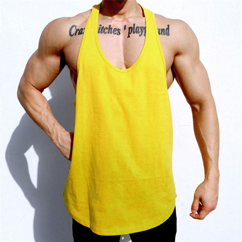 sanyamk New Brand Mens Mesh Fitness Clothing Gym Stringer Tank Top Men Bodybuilding Vest Workout Singlets Running Sleeveless Shirt