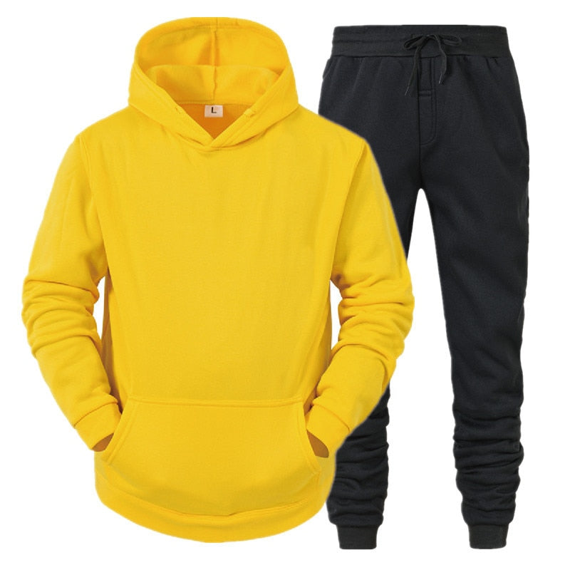 Man Hooded Sweatshirts And Man Pants Casual Men&#39;s Tracksuit Sportswear Autumn Winter Men Suit Set Oversized Men&#39;s Clothing