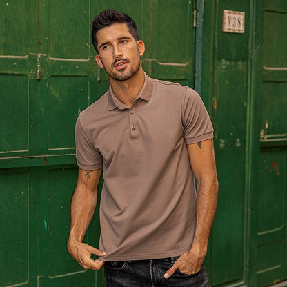 sanyamk 2022 New Fashion Clothing Solid Colour Men's polo shirt short sleeves Lapels High Quality  Slim Summer Top Plus Size 6498