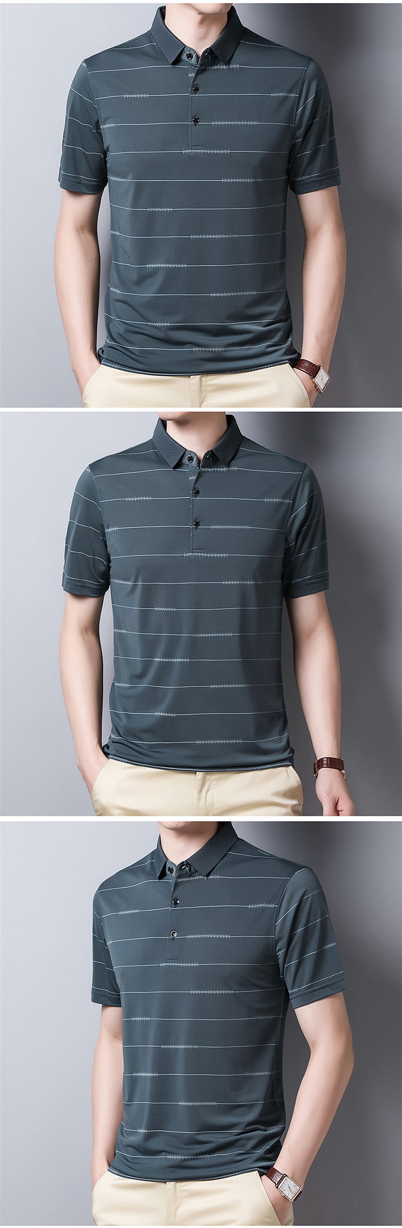 sanyamk 2022 New Arrival Polo Shirt Striped Short Sleeve Summer Cool Shirt Streetwear Fashion Male Polo Shirt Men Tops Clothes