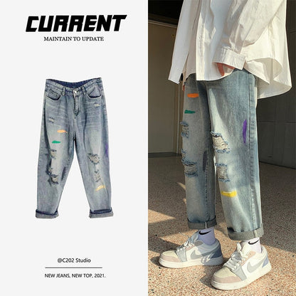 Bonsir Hole jeans for men men's new summer thin pants in streetwear hip hop ropa para hombre Special counter Genuine Recommend