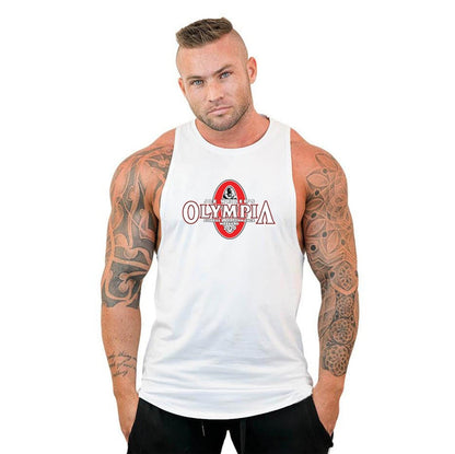 sanyamk Mens Sports Gym Brand Workout Casual Tank Top Clothing Bodybuilding Fashion Vest Muscle Fitness Singlets Sleeveless Shirt