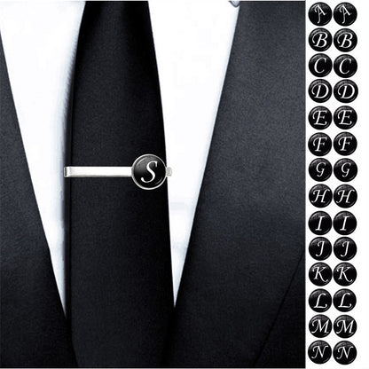 Men&#39;s Fashion 26 Alphabet Letters Tie Clips Personality Name Letters Jewelry Men Necktie Clip Pin Suit Accessories Gift