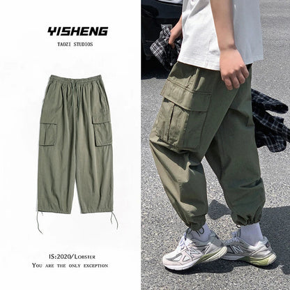 Bonsir Cargo Overalls Hip Hop Trousers Hiphop Baggy Casual Pants Army Green Pants streetwear pantalon homme joggers