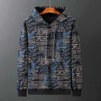 Bonsir Spring Autumn Men's Printed Hoodies Loose Oversize Sweatshirts Streetwear  Hip Hop Fashion Pullover for Male 8XL