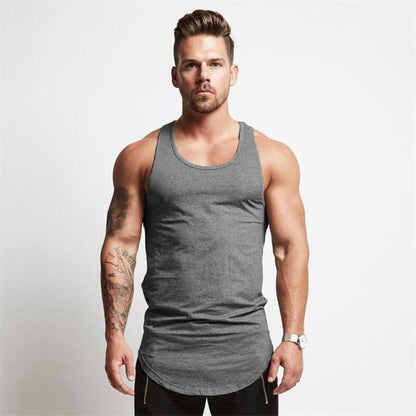 sanyamk Summer Gym Clothing Men Bodybuilding and Fitness Stringer Tank Top Fashion Sports Vest Muscle Sleeveless Shirt Workout Singlets