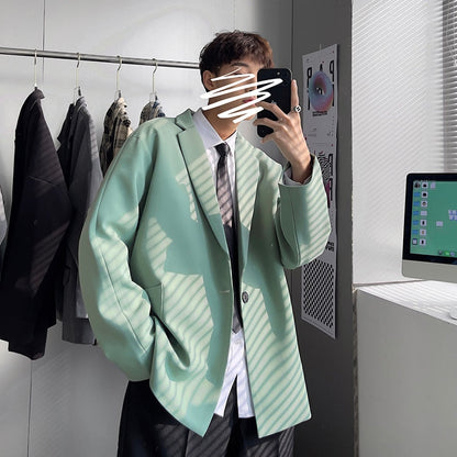 sanyamk 5 Colors Korean-style Men Casual Blazers Male One Button Suit Jackets Daily Business Streetwear All-match Simple Suit-tops