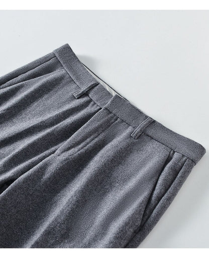 Bonsir Ep2122 Autumn Winter Men Cotton Wool Pants Business Casual Straight Basic Warm Comfortable Grey Simple Handsome Daily Trousers