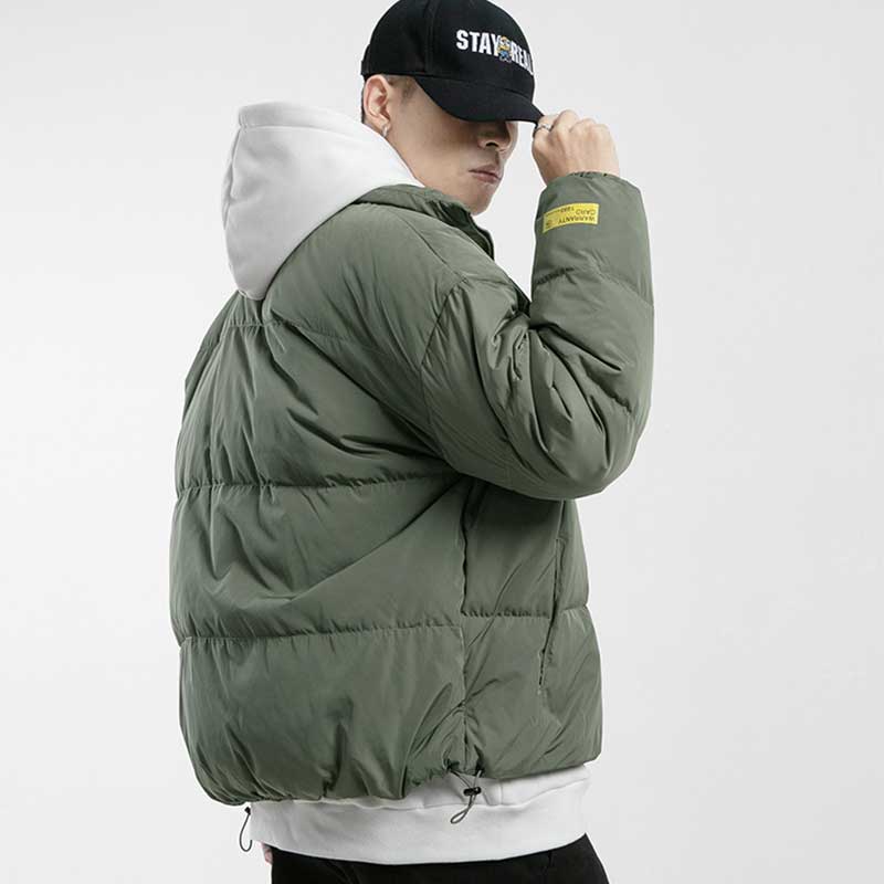 sanyamk Winter Coat Men Stand Collar Bread Coats Men&#39;s Warm Parkas Streetwear Cotton Coats Slim Male Jackets Windproof Padded Coat