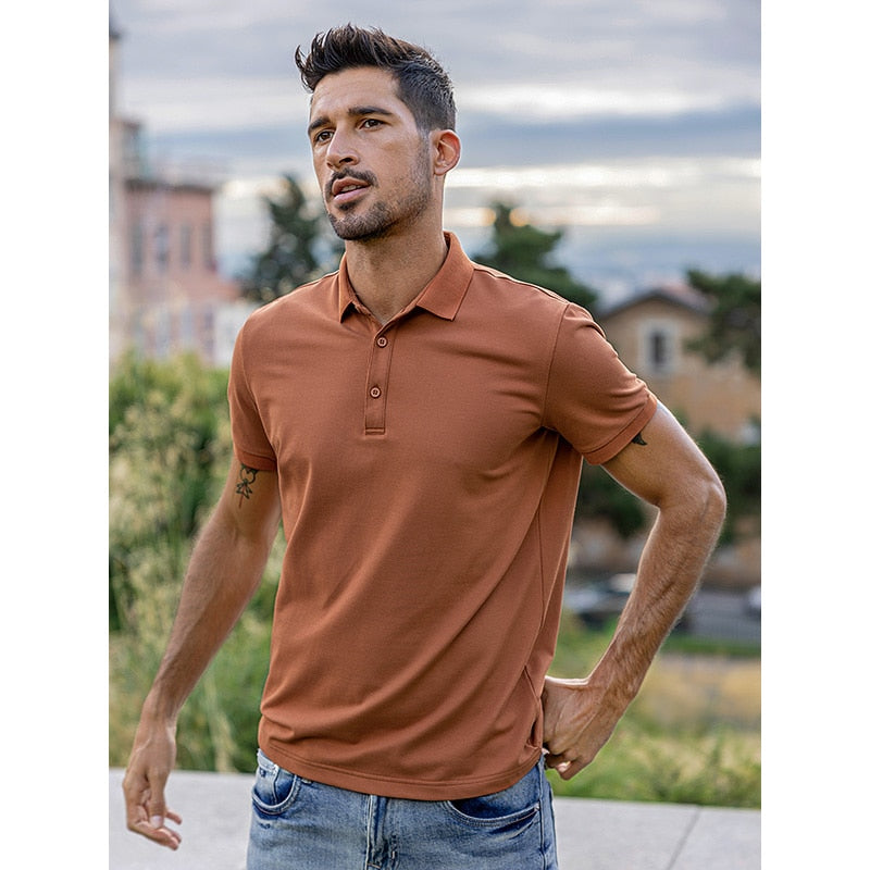 sanyamk 2022 New Fashion Clothing Solid Colour Men's polo shirt short sleeves Lapels High Quality  Slim Summer Top Plus Size 6498