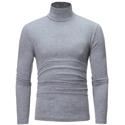 sanyamk Turtleneck For Men Solid Color Slim Elastic Thin Pullover Spring Autumn Underwear Turtleneck Men Knitting Blouse Base Tshirt Top