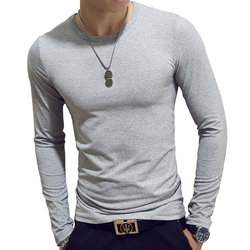 sanyamk Turtleneck For Men Solid Color Slim Elastic Thin Pullover Spring Autumn Underwear Turtleneck Men Knitting Blouse Base Tshirt Top